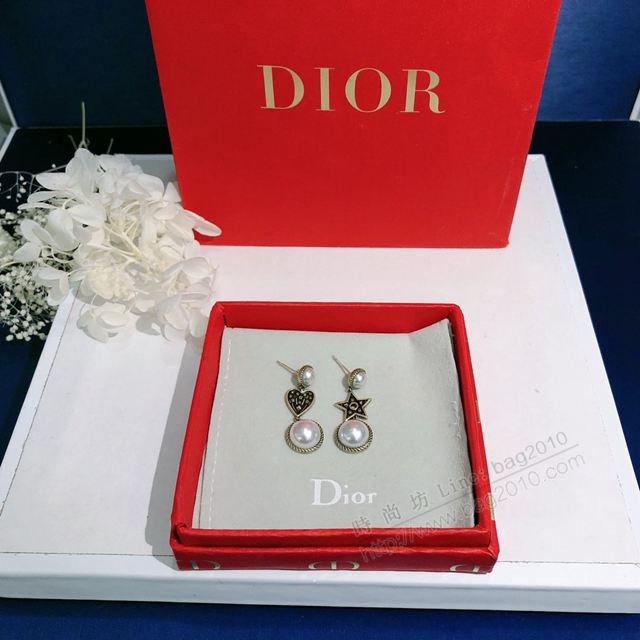 DIOR飾品 DIOR19年新款 迪奧心形做舊古銅色耳釘  zgbq1147